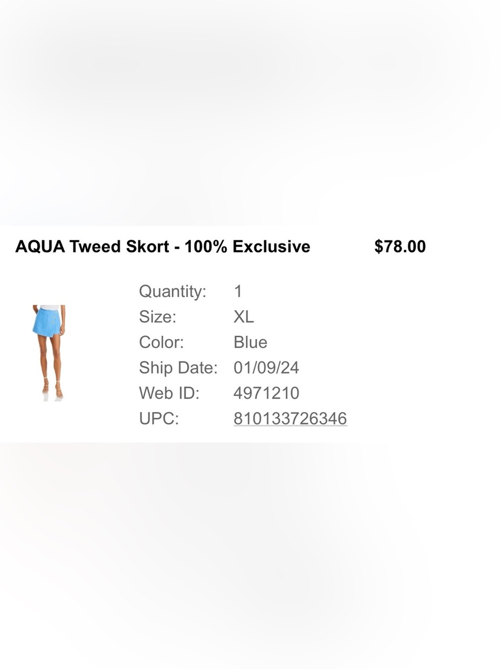 AQUA Tweed Skort - 100% Exclusive at Bloomingdales - Picture 5 of 5
